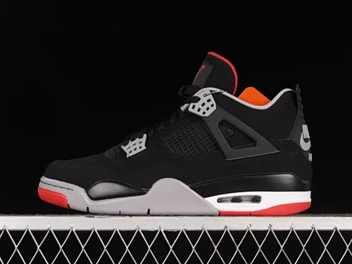 All categories Air Jordan Jordan series basketball shoes Air Jordan 4 LJR version Air Jordan 4 Retro "Bred" AJ4 Jordan 4 first year re-engraved new black and red 308497-060